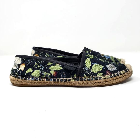 GUCCI Canvas Flora Knight Print Nero Flat Espadrilles Black Size 36.5 US 6.5 - Picture 4 of 16